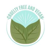 cruelty free and vegan sticker vector