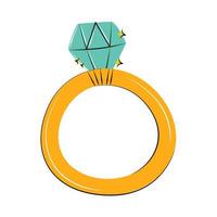 ring with diamond vector