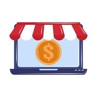 Laptop Online Shopping vector