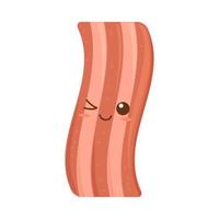 bacon kawaii food vector