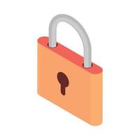 isometric padlock security vector