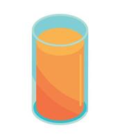 isometric juice glass vector