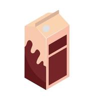 caja isométrica de chocolate con leche vector