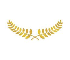 emblema de laurel dorado vector