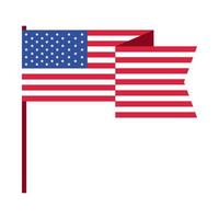 US flag in pole vector