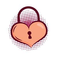 heart padlock valentines day vector