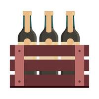 wine bottles in basket vector