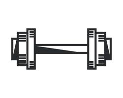 icono de gimnasio con mancuernas vector