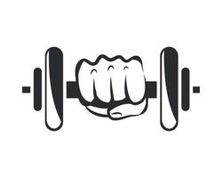 hand with dumbbell gym vector