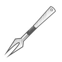 bbq fork sketch icon vector