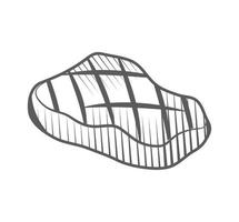 bbq meat portion sketch icon vector