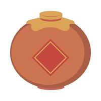 clay vase for drink vector