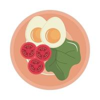 boiled eggs with vegetables vector