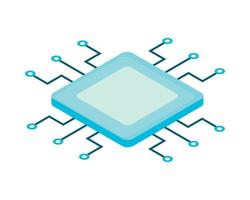 microchip AI icon vector