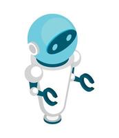 futuristic robot AI icon vector