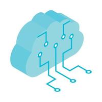 cloud data AI icon vector