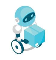 delivery robot AI icon vector