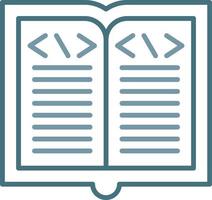 Learn To Code Line Two Color Icon vector