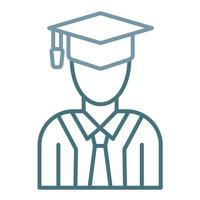 Student Male Line Two Color Icon vector
