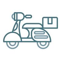 Delivery On Bike Line Two Color Icon vector