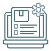 Content Management System Line Two Color Icon vector