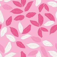 Modern summer tropical leaves seamless pattern design. Vector hand-drawn leaves seamless pattern. Abstract trendy floral background. Pattern for wrapping paper or fabric.