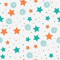 Magic Stars repeat pattern design. Hand-drawn sky background. Holidays pattern for wrapping paper, fabric, wrapping paper, prints and textile. vector