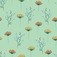 Modern tropical flowers seamless pattern design. Seamless pattern with spring flowers and leaves. Hand drawn background. floral pattern for wallpaper or fabric. Botanic Tile. vector