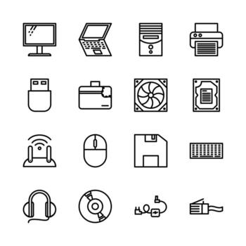 Simplus series icon set. Network and mobile devices. Network connections vector