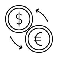 iconos de línea de vector relacionados con la moneda. contiene íconos como tipo de cambio y pronóstico de moneda, gráfico de cambio