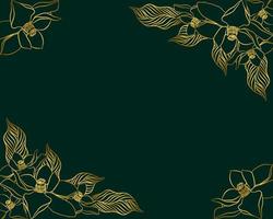 Luxury gold and nature green background vector. Floral pattern vector