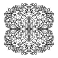 Monochrome Floral Background. Hand Drawn Ornament with Flowers. Template for Greeting Card vector