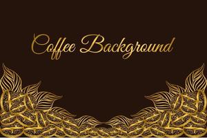 Retro coffee plants background, plants with field scenery in etching shading and ink drawing style vector