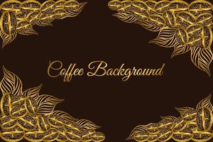 Retro coffee plants background, plants with field scenery in etching shading and ink drawing style vector