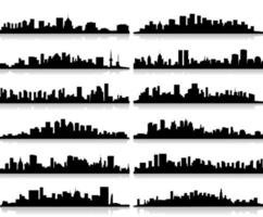 Collection of city landscapes. A vector illustration