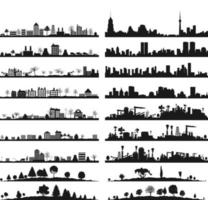 Collection of city landscapes. A vector illustration
