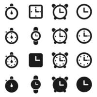 Set of icons hours. A vector illustration