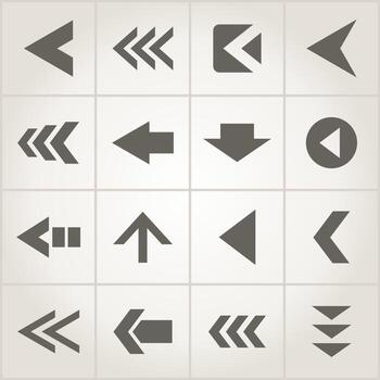 conjunto de iconos de una flecha para el diseño de internet vector