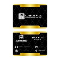 plantilla de diseño de tarjeta de visita vip de lujo negro y dorado vector