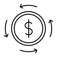 iconos de línea de vector relacionados con la moneda. contiene íconos como tipo de cambio y pronóstico de moneda, gráfico de cambio