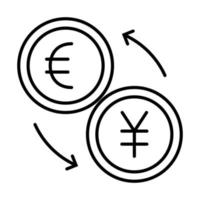 iconos de línea de vector relacionados con la moneda. contiene íconos como tipo de cambio y pronóstico de moneda, gráfico de cambio