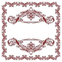 vintage floral design elements. decorative vector frames and borders.