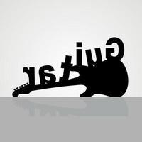 Inscription a guitar on a guitar. A vector illustration