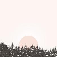 Forest landscape against the sky. Vector illustration