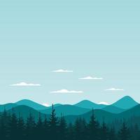 Forest landscape against the sky. Vector illustration