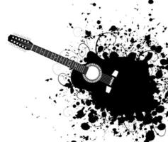 Guitar from a black stain. A vector illustration