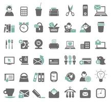 Set of icons on a theme office. A vector illustration