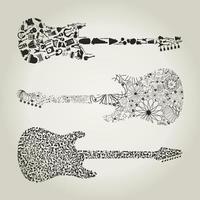 Set of guitars for design. A vector illustration