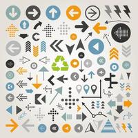 Set of icons of an arrow for the design Internet vector