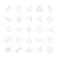 Set of icons of an arrow for the design Internet vector